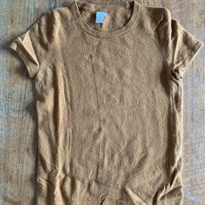 J.Crew Camel Short Sleeve Sweater Tee XS Soft Knit Crewneck